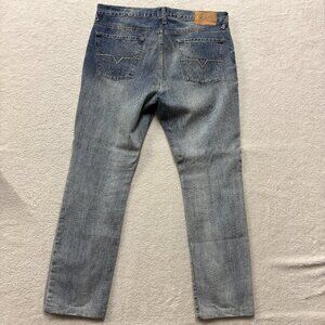 GUESS Jeans Mens 36x34 (38x32") Brit Rocker Narrow Light Wash Denim Button fly
